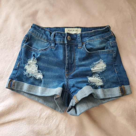 PacSun blue distressed shorts - Picture 1 of 4